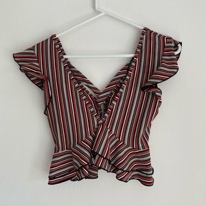 NASTY GAL Striped crop top